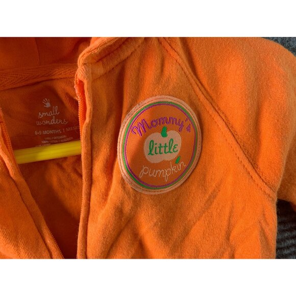 Small Wonders Infant Baby 6 9 Months Long Sleeve Zip Up Jacket Coat Pumpkin Hall - Picture 5 of 6